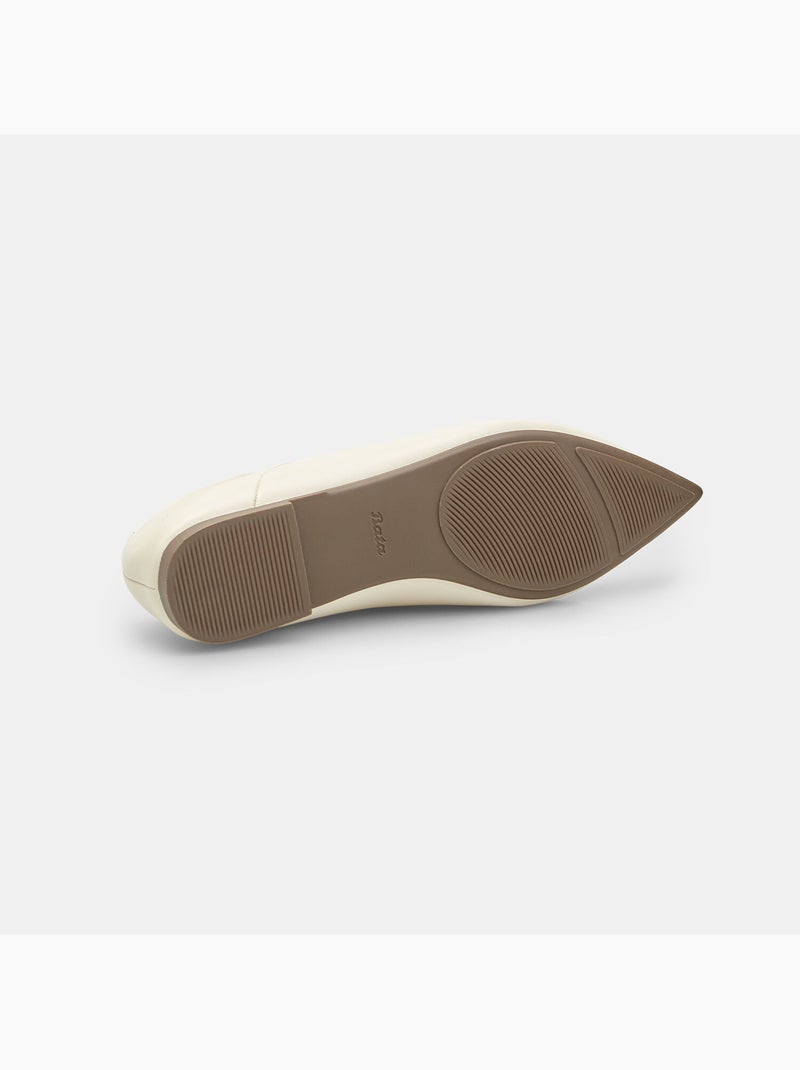 Ballerine plates  avec bout à couture apparente Blanc - Kiabi