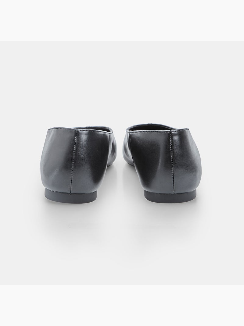 Ballerine plates  avec bout à couture apparente Noir - Kiabi