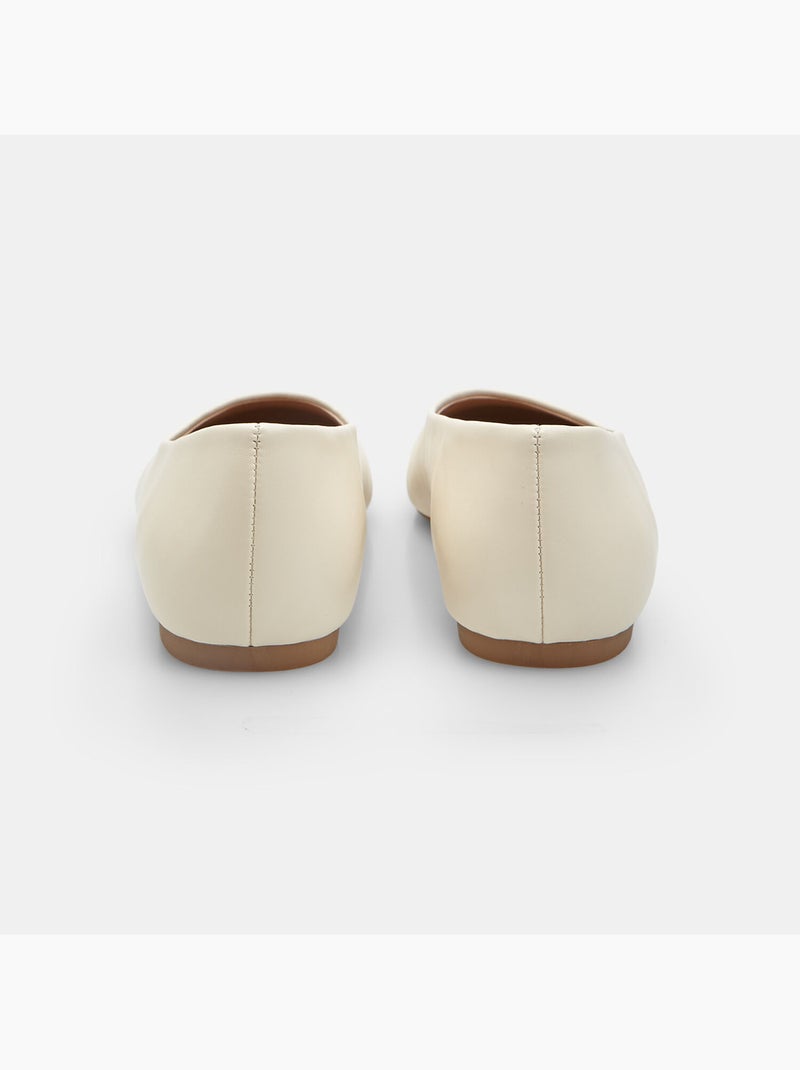 Ballerine plates avec bout carré Blanc - Kiabi