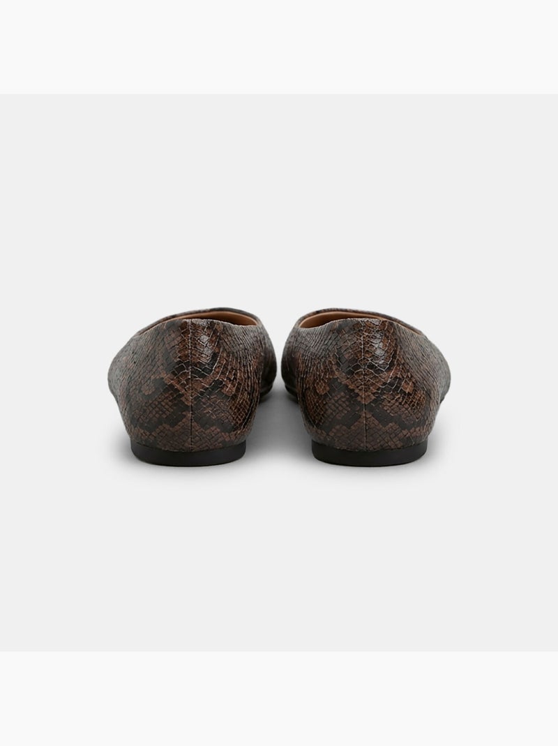 Ballerine plates avec bout carré Marron - Kiabi