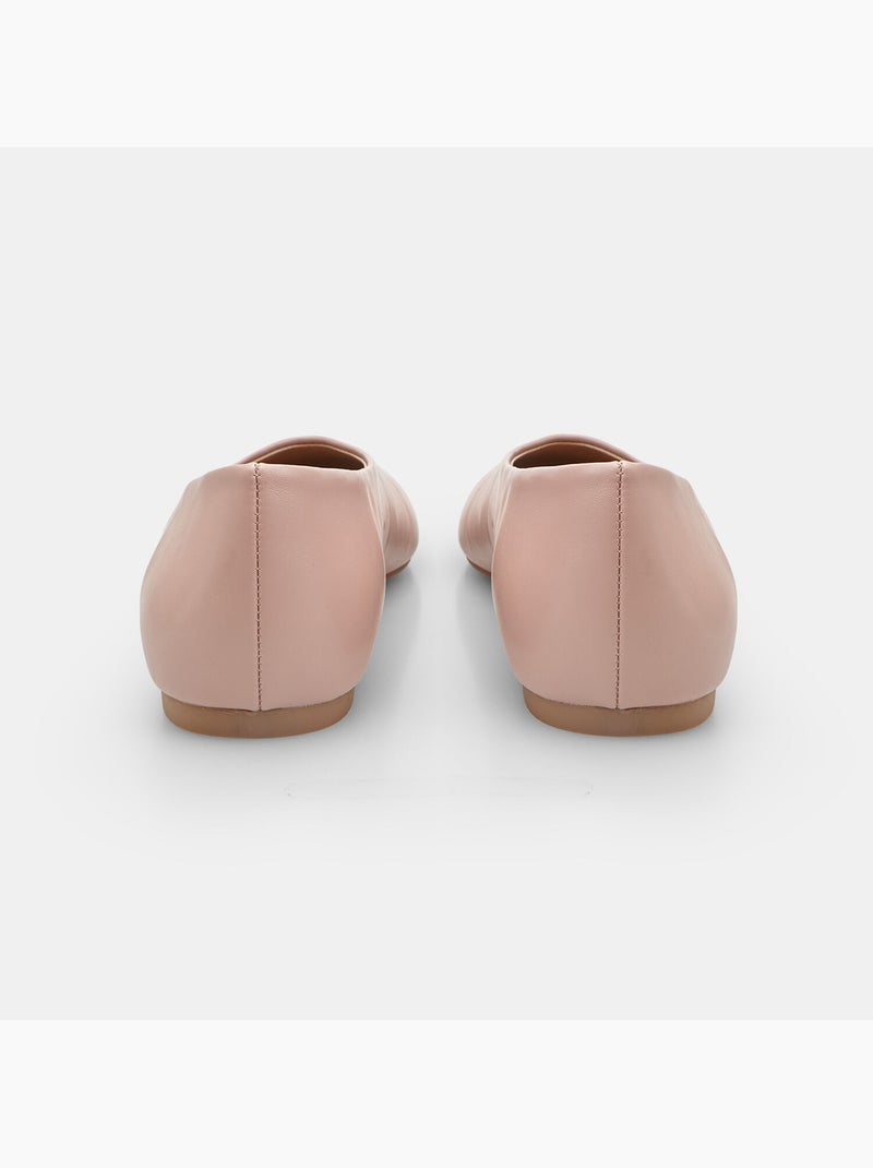 Ballerine plates avec bout carré Rose - Kiabi