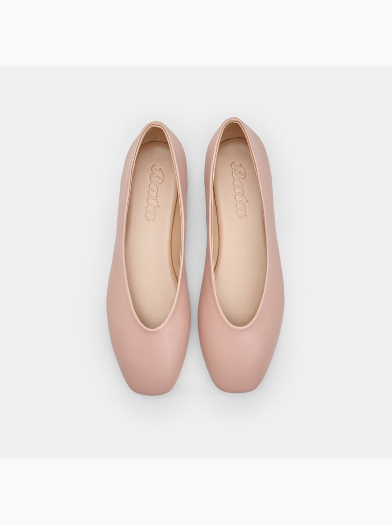 Ballerine plates avec bout carré Rose - Kiabi