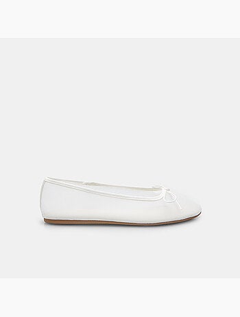 Ballerine plates avec tige en mesh et petit nœud