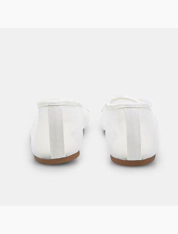 Ballerine plates avec tige en mesh et petit nœud