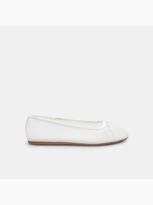 Ballerine plates avec tige en mesh et petit nœud - Kiabi