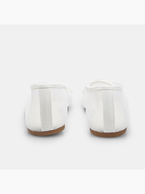Ballerine plates avec tige en mesh et petit nœud - Kiabi