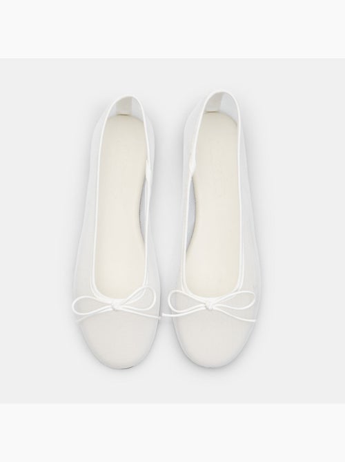 Ballerine plates avec tige en mesh et petit nœud - Kiabi
