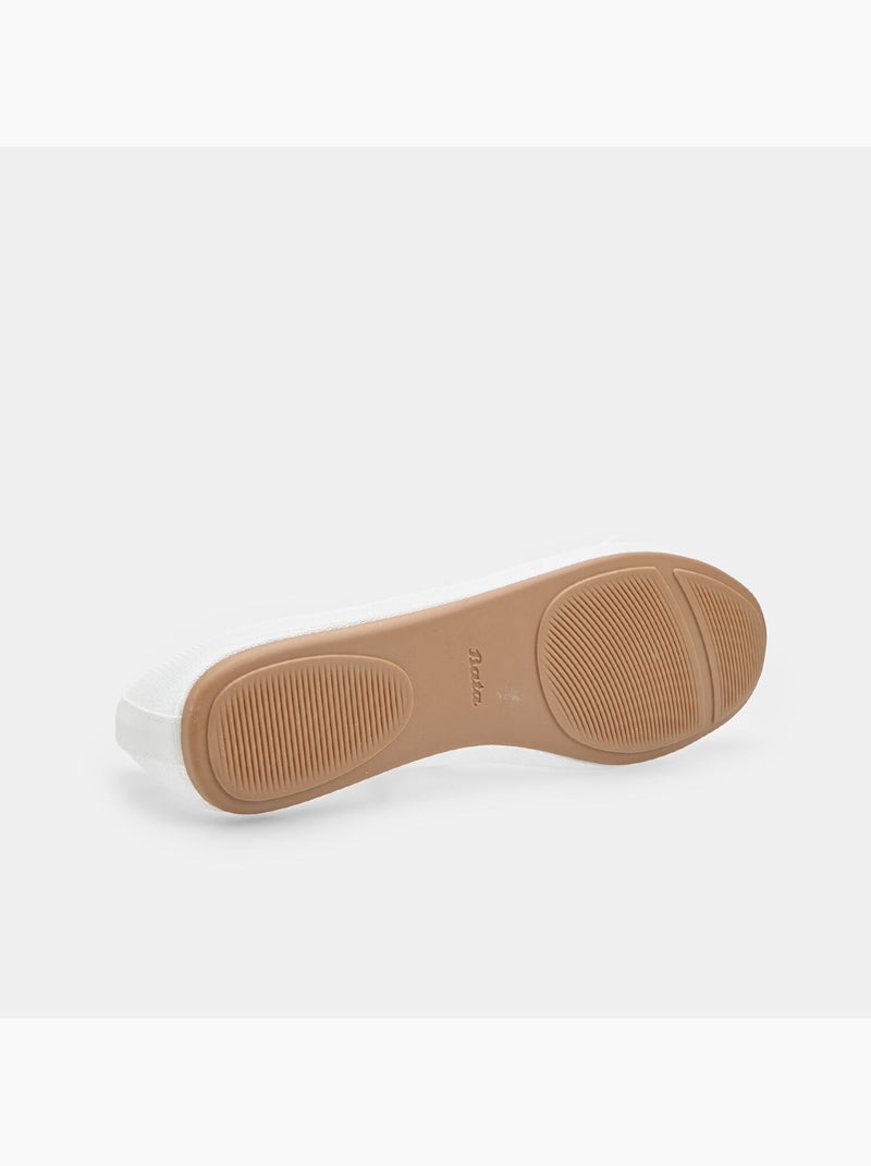 Ballerine plates avec tige en mesh et petit nœud Blanc - Kiabi