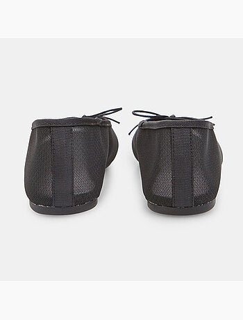 Ballerine plates avec tige en mesh et petit nœud