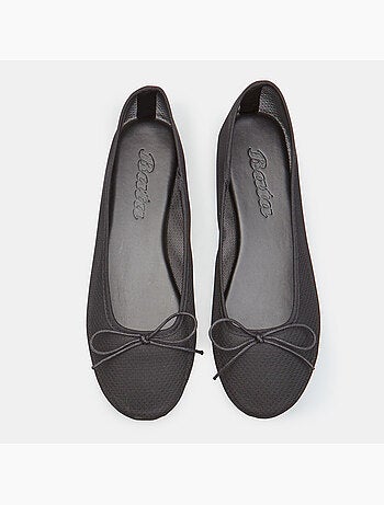 Ballerine plates avec tige en mesh et petit nœud