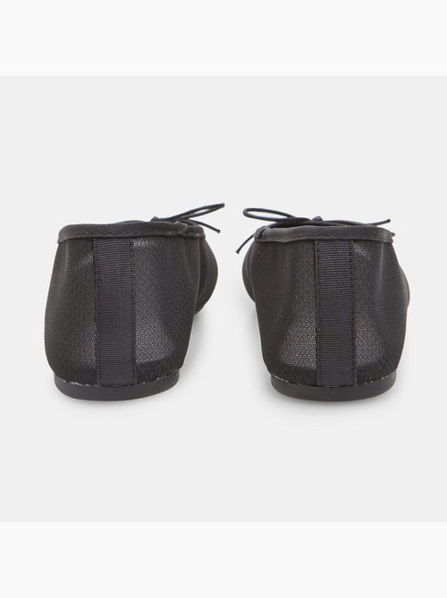 Ballerine plates avec tige en mesh et petit nœud - Kiabi