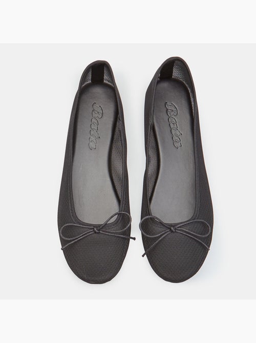 Ballerine plates avec tige en mesh et petit nœud - Kiabi