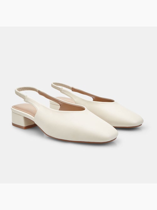 Ballerine slingback  avec talon bloc - Kiabi