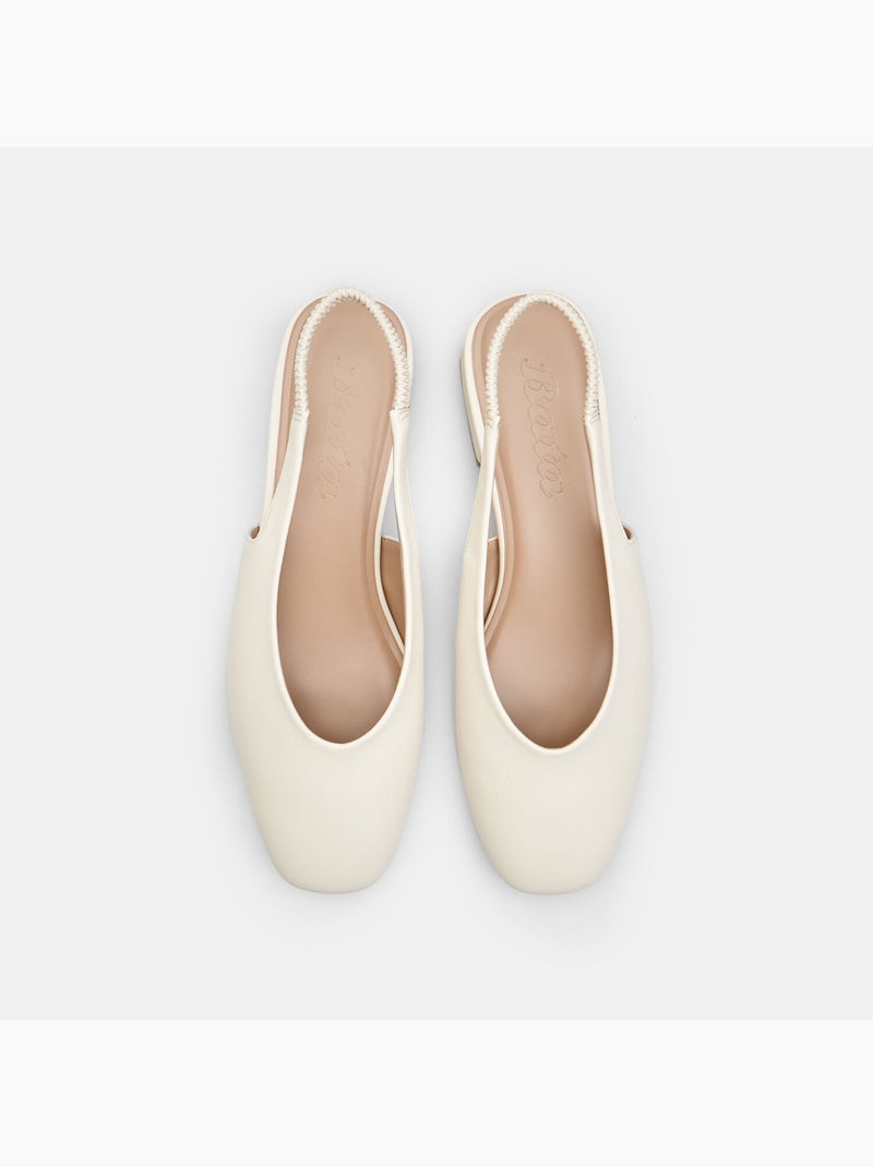 Ballerine slingback  avec talon bloc Blanc - Kiabi
