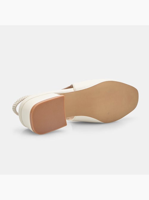 Ballerine slingback  avec talon bloc - Kiabi