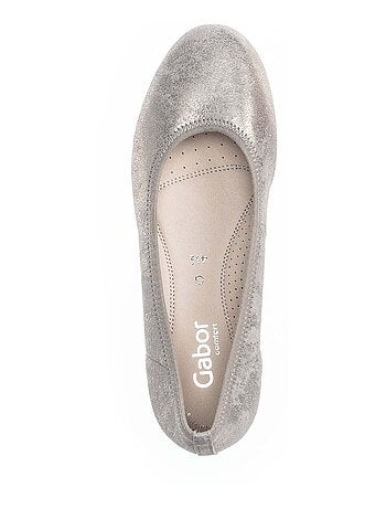 Ballerines - en cuir métallisé