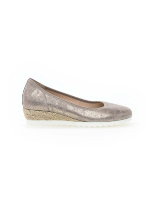 Ballerines - en cuir métallisé