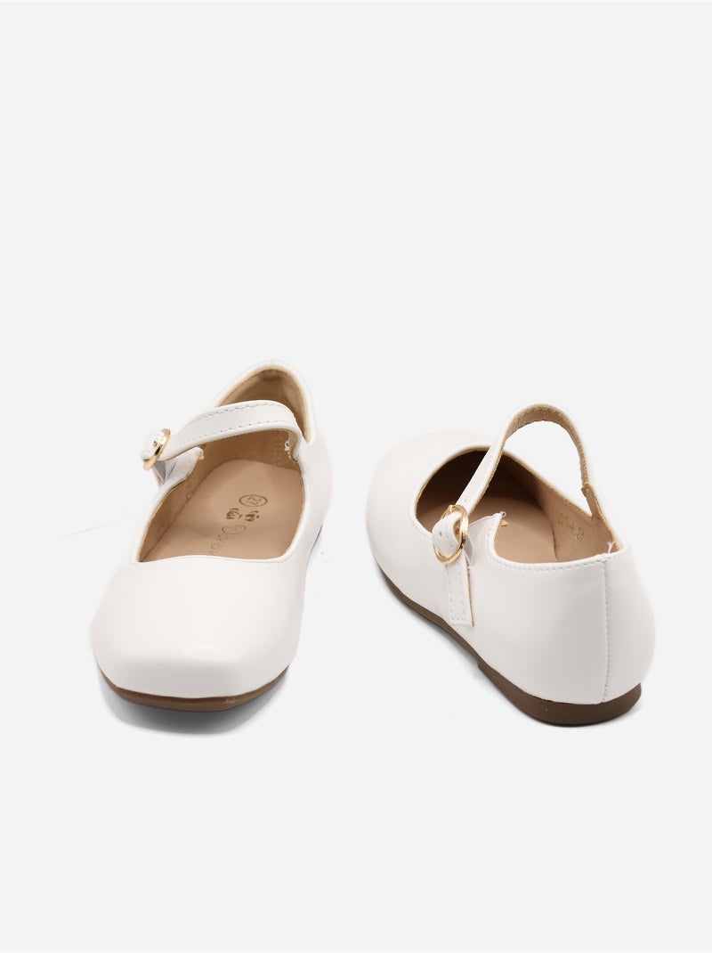 Ballerines à boucle Blanc - Kiabi