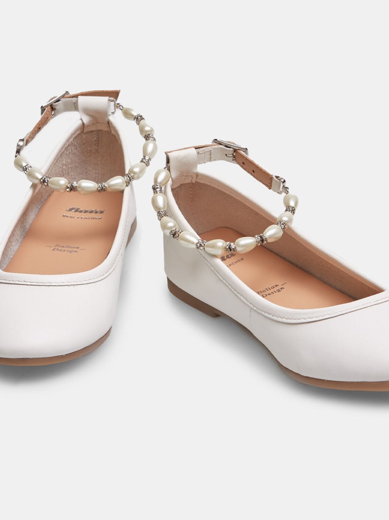 Ballerines à bride BATA Blanc - Kiabi