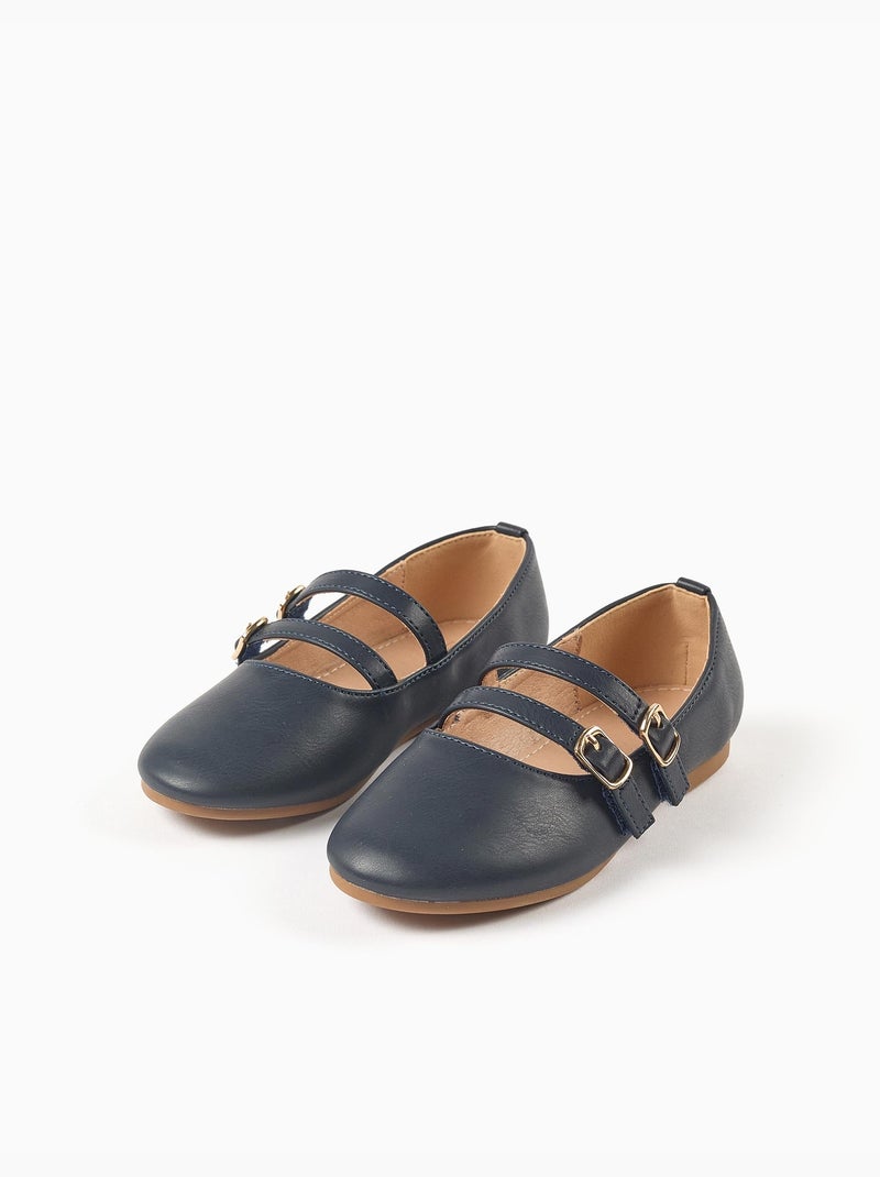 Ballerines à brides avec boucle décorative Bleu foncé - Kiabi