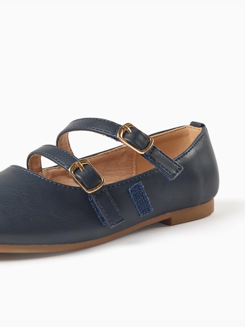 Ballerines à brides avec boucle décorative Bleu foncé - Kiabi