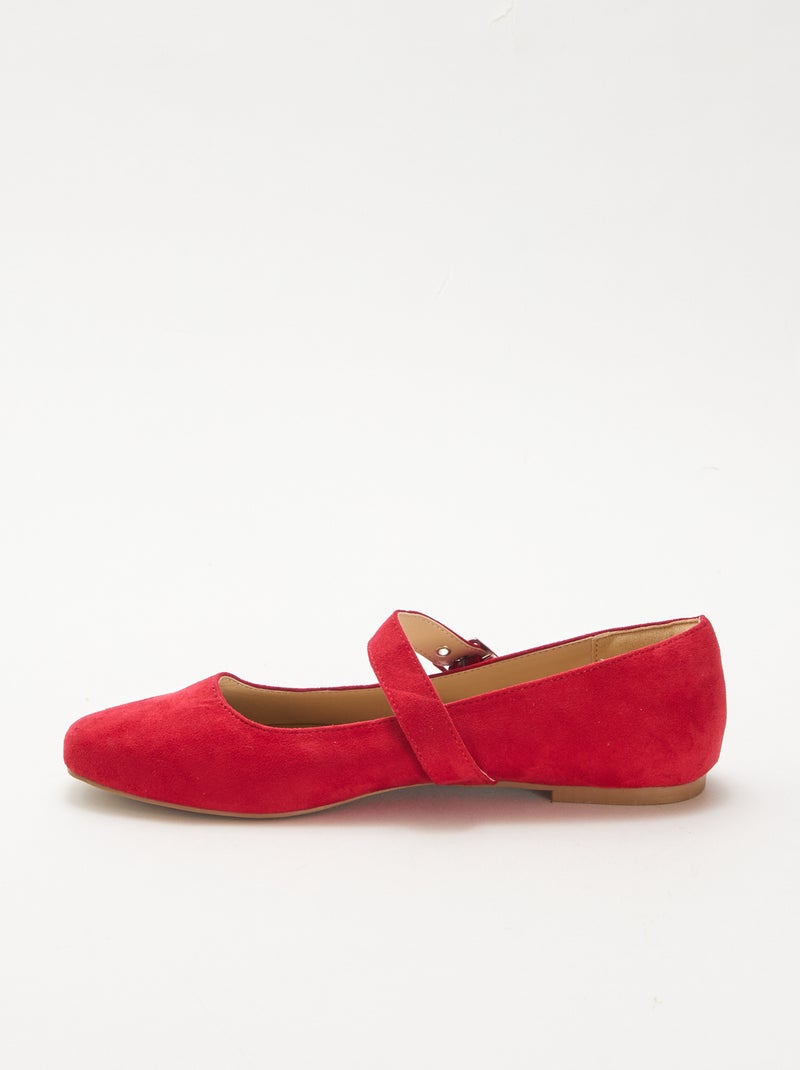 Ballerines à brides effet clou Rouge - Kiabi
