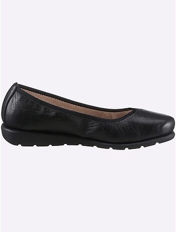 Ballerines à dessus cuir lisse et semelle souple en caoutchouc - Taille standard - Witt