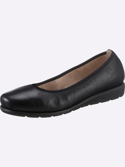 Ballerines à dessus cuir lisse et semelle souple en caoutchouc - Taille standard - Witt - Kiabi