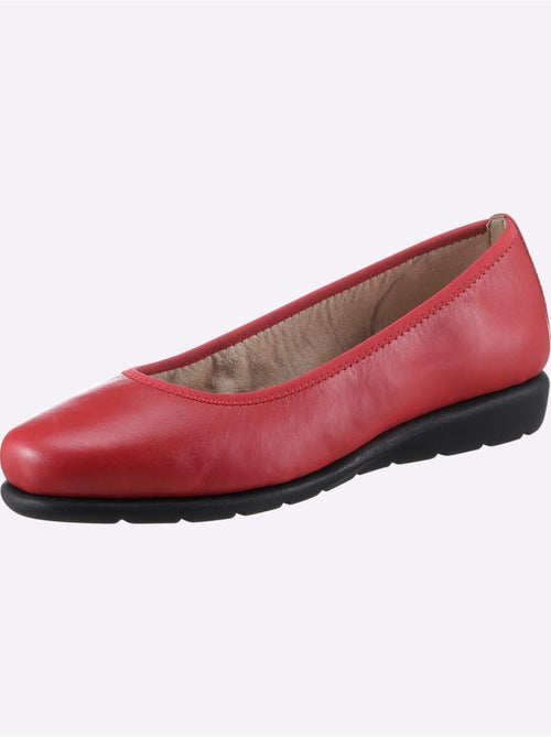 Ballerines à dessus cuir lisse et semelle souple en caoutchouc - Taille standard - Witt - Kiabi