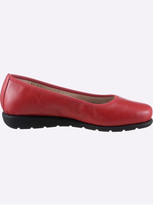 Ballerines à dessus cuir lisse et semelle souple en caoutchouc - Taille standard - Witt - Kiabi