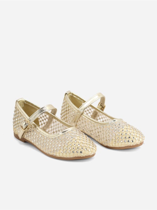 Ballerines à détail strass - Kiabi