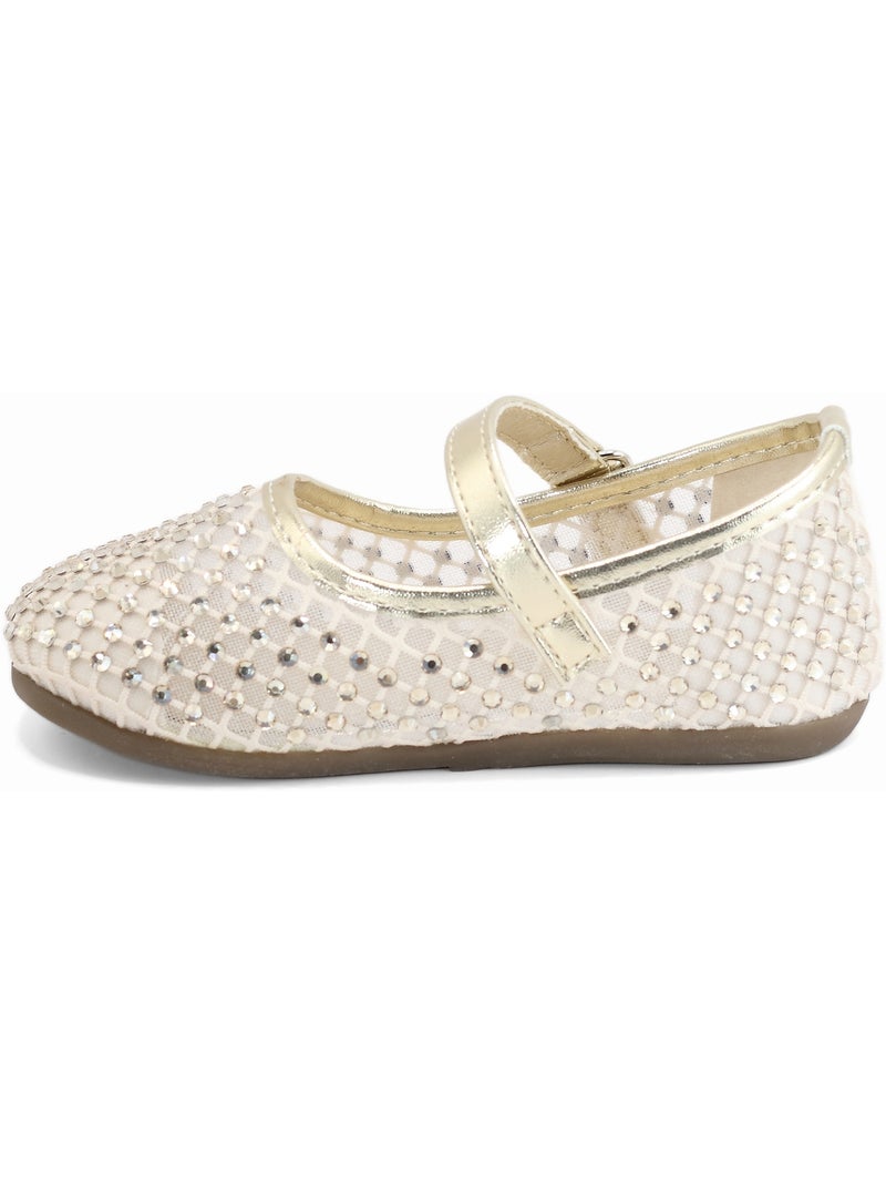 Ballerines à détail strass Blanc - Kiabi