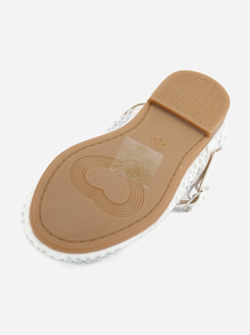 Ballerines à détail strass Blanc - Kiabi