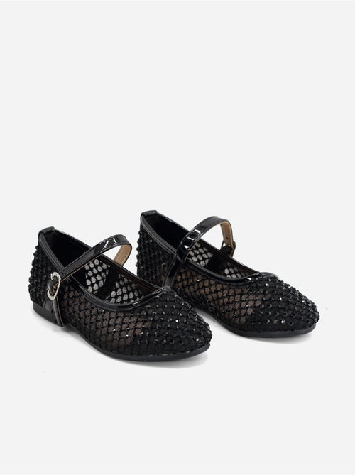 Ballerines à détail strass - Kiabi