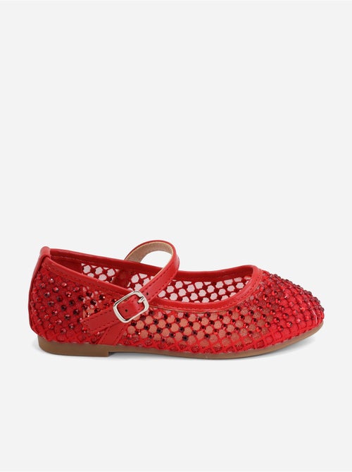 Ballerines à détail strass - Kiabi