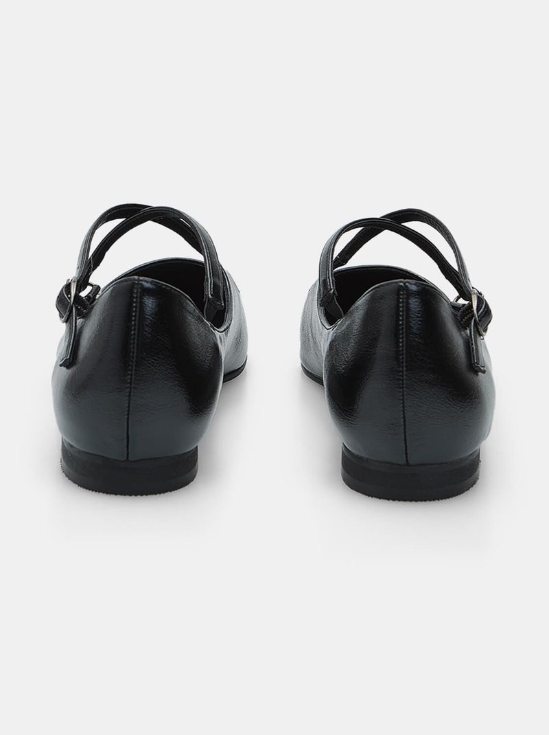 Ballerines à double bande croisée BATA Noir - Kiabi