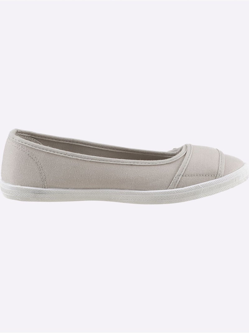 Ballerines à fermeture auto-agrippante avec semelle douce et textile - Taille standard - Witt Gris clair - Kiabi