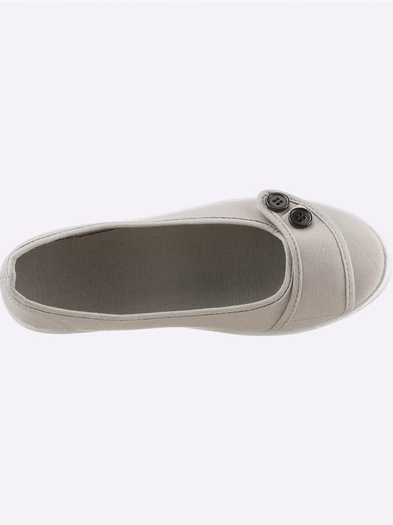 Ballerines à fermeture auto-agrippante avec semelle douce et textile - Taille standard - Witt Gris clair - Kiabi