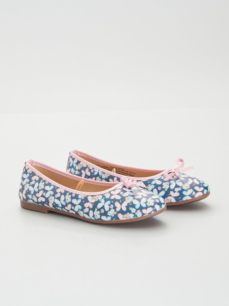 Ballerines à motif bleu navy - Kiabi