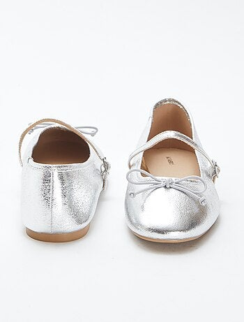 Ballerines à paillettes avec nœud fantaisiste