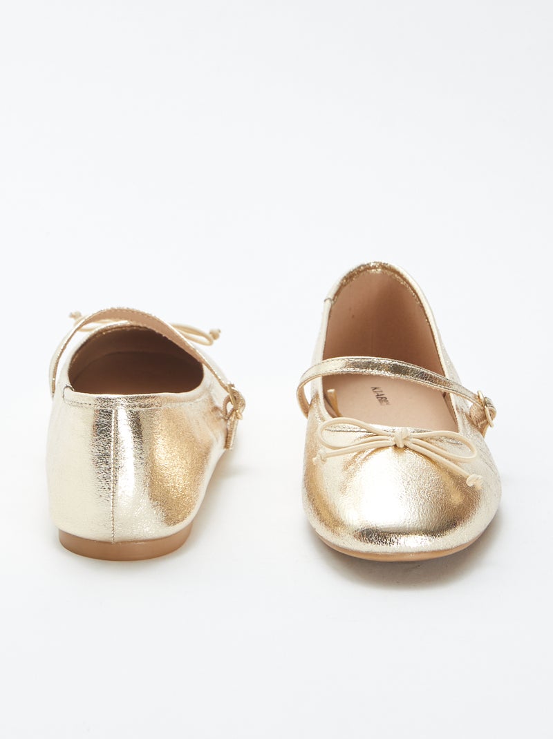 Ballerines à paillettes avec nœud fantaisiste JAUNE - Kiabi
