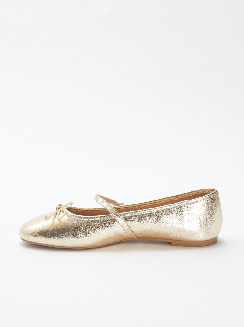Ballerines à paillettes avec nœud fantaisiste JAUNE - Kiabi