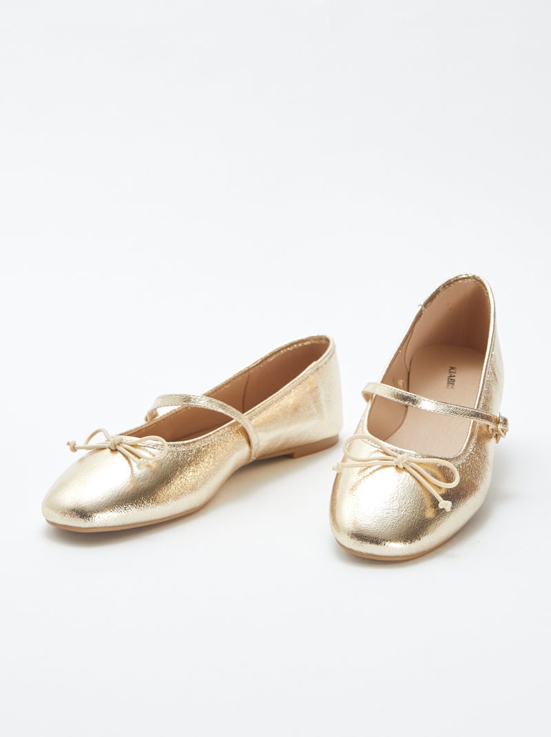 Ballerines à paillettes avec nœud fantaisiste JAUNE - Kiabi