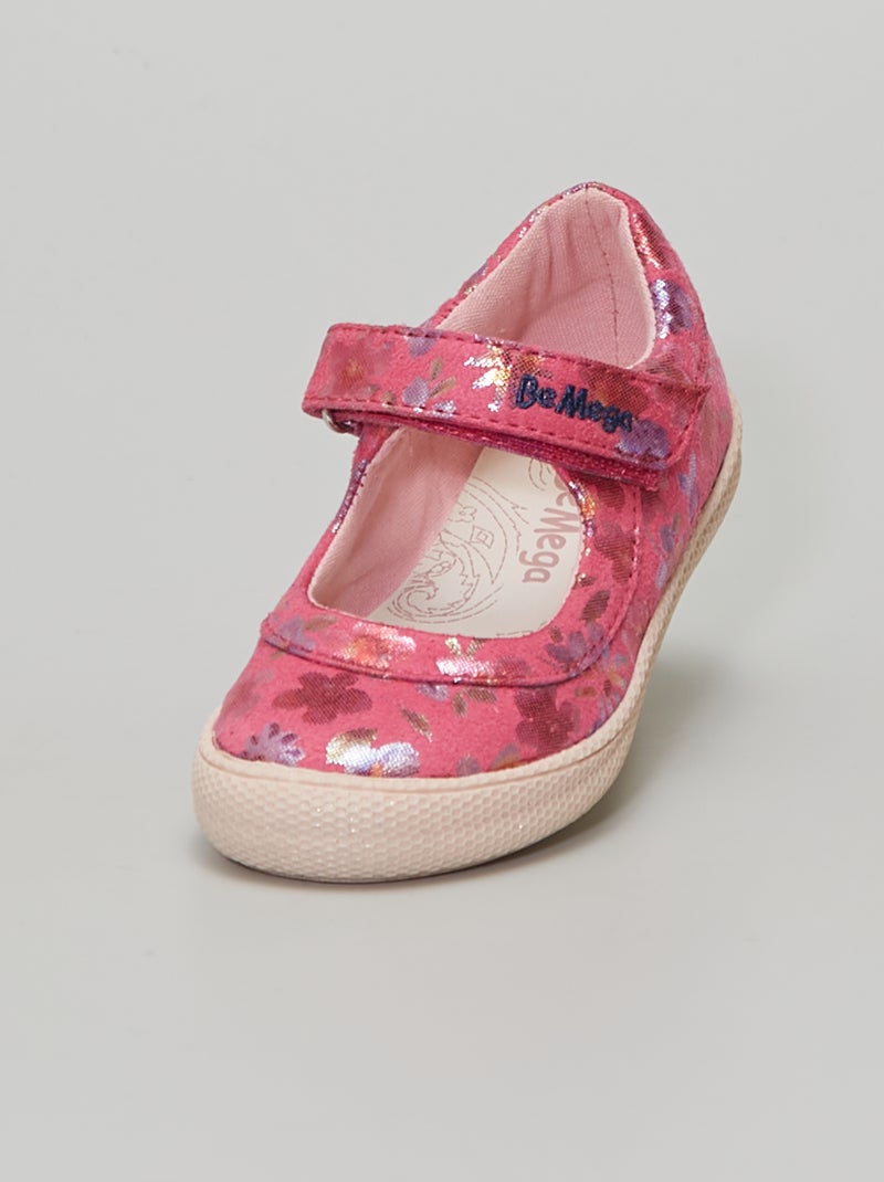Ballerines à scratch rose - Kiabi