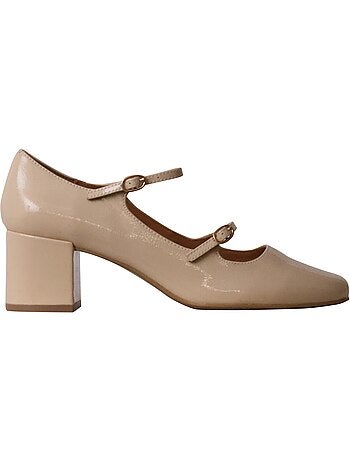 Ballerines à Talon Cuir Emilie Karston Pivoine