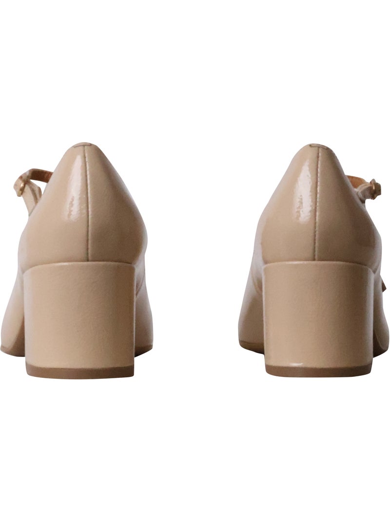 Ballerines à Talon Cuir Emilie Karston Pivoine Beige - Kiabi