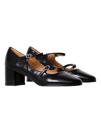 Ballerines à Talon Cuir Emilie Karston Pivoine
