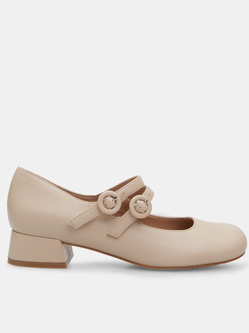 Ballerines à talon de 2,5 cm BATA Beige - Kiabi