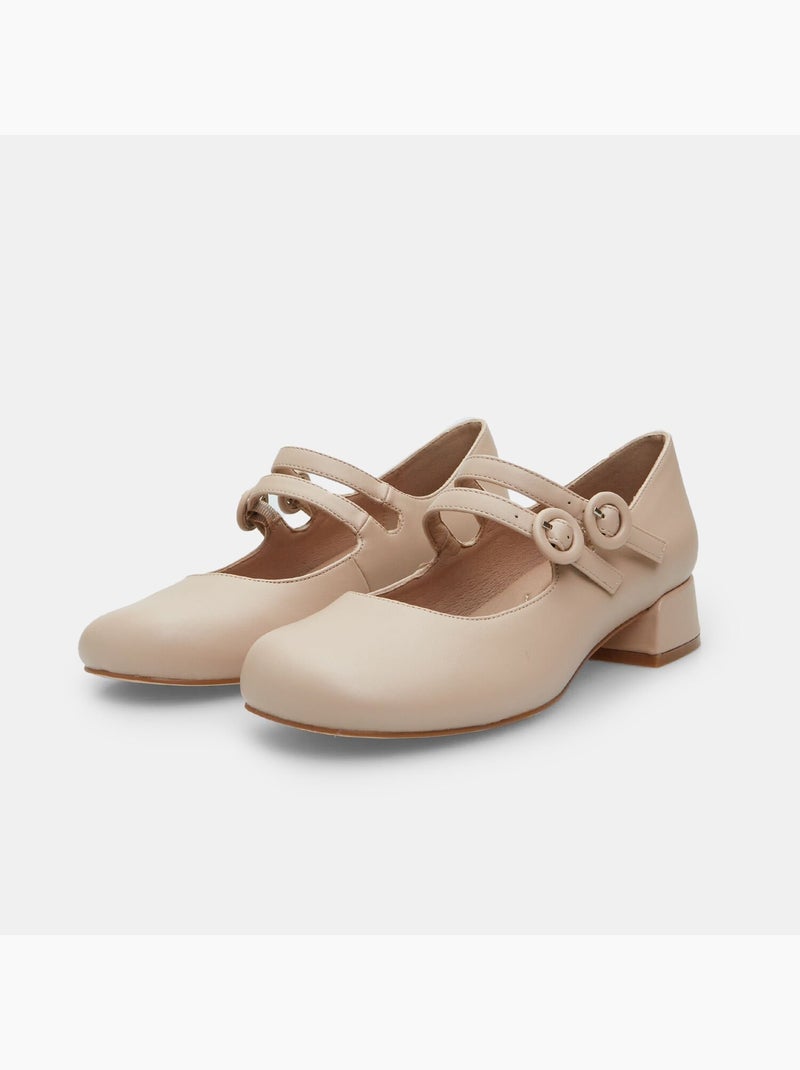 Ballerines à talon de 2,5 cm BATA Beige - Kiabi