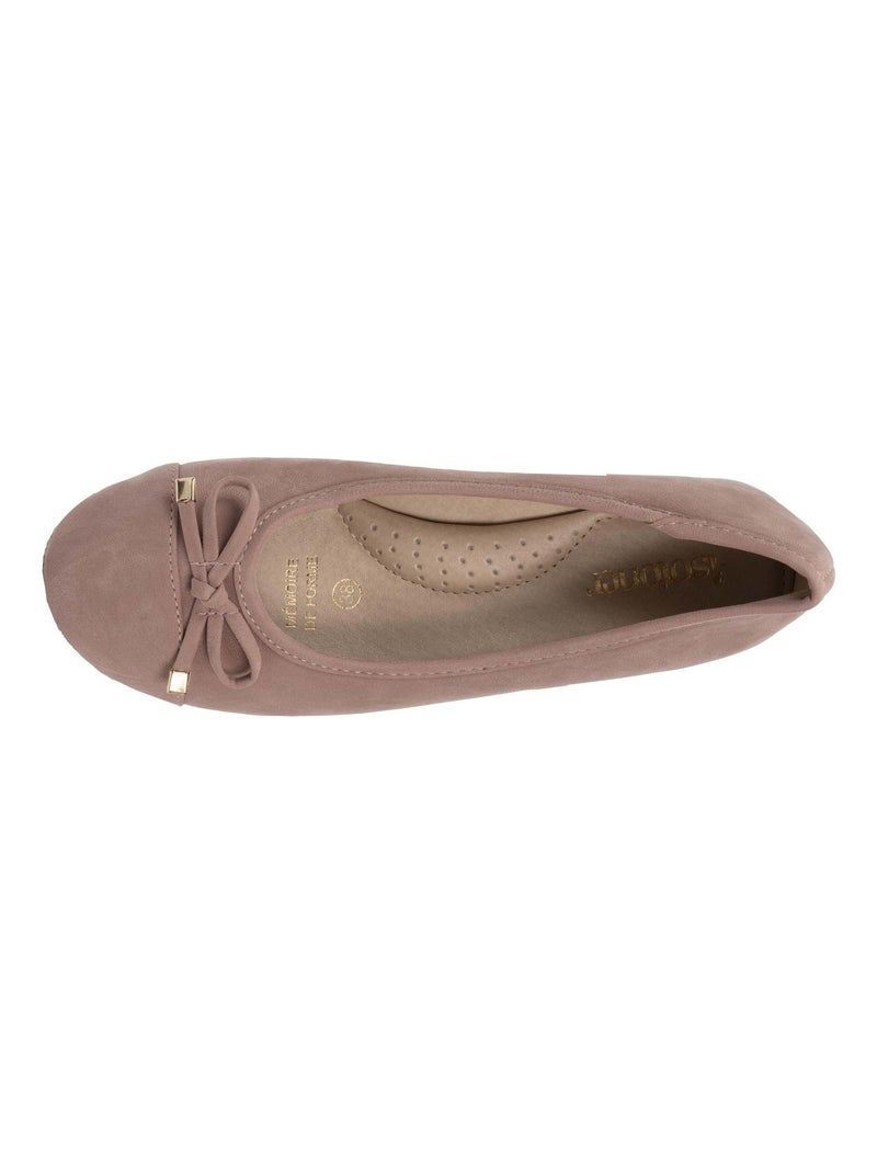 Ballerines à talon de 4 cm, très confortables  Isotoner Rose clair - Kiabi
